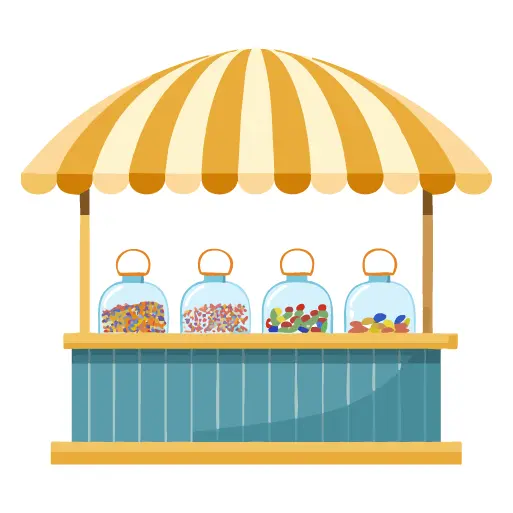 駄菓子を売るデーサービス